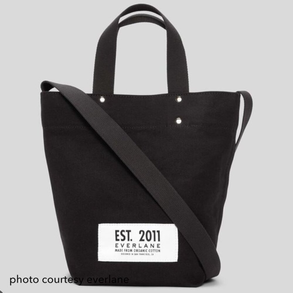 Everlane Cotton Canvas Mini Tote Bag, color black